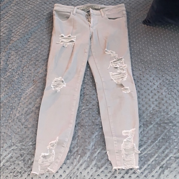 American Eagle Outfitters Pants - American Eagle Grey Ripped Jeggings